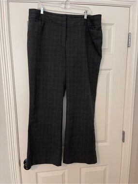 The LOFT Curvy Charcoal Plaid Dress Pants